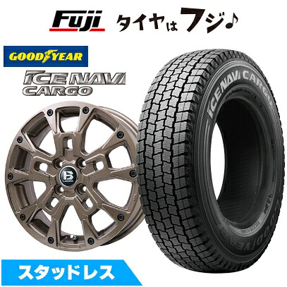 【新品 軽自動車】軽トラ 軽バン スタッドレスタイヤ ホイール4本セット 145/80R12 80/78N グッドイヤー ウィンター アイスナビ カーゴ(限定) ビッグウエイ B-LUGNAS BRD(マットブロンズ) 4J 12インチ(送料無料)|フジ スペシャルセレクション