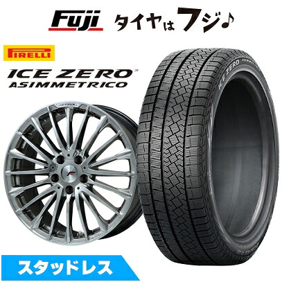 【新品】30系アルファード/ヴェルファイア スタッドレスタイヤ ホイール4本セット 235/50R18 ピレリ ウィンター アイスゼロアシンメトリコ レアマイスター LF-FORCE クロームハイパーシルバー平座ナット 7.5J 18インチ(送料無料)|フジ スペシャルセレクション