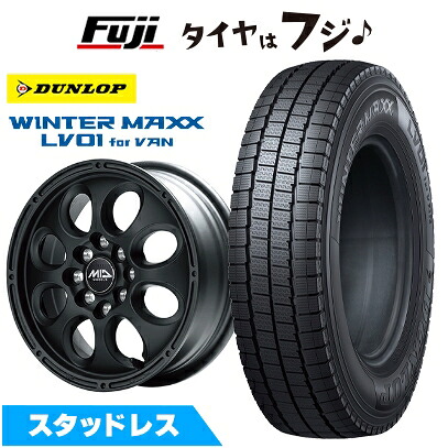 【新品】NV200 バネット スタッドレスタイヤ ホイール4本セット 165/80R14 97/95N ダンロップ ウインターマックス LV01 for VAN MID WHEELS ガイア クロス バネット プロボックス専用 5J 14インチ(送料無料)｜フジ スペシャルセレクション