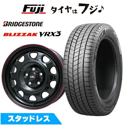 【新品】30系アルファード/ヴェルファイア等 スタッドレスタイヤ ホイール4本セット 215/65R16 ブリヂストン ブリザック VRX3 レアマイスター LMG OFF-STYLE(グロスブラック/レッドリム) 7J 16インチ(送料無料)