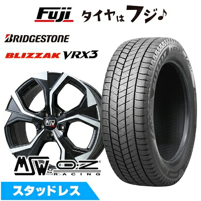 【新品】輸入車用 プジョー508 2018- スタッドレスタイヤ ホイール4本セット 235/45R18 ブリヂストン ブリザック VRX3 MSW by OZ Racing MSW 43(グロスブラックフルポリッシュ) 7.5J 18インチ(送料無料)｜フジ スペシャルセレクション