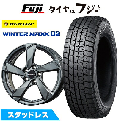 【新品】輸入車用 アウディQ3(8U) スタッドレスタイヤ ホイール4本セット 235/50R18 ダンロップ ウインターマックス 02 WM02 ユーロアクシス クロスエッジ(マットチタニウム) 7J 18インチ(送料無料)|フジ スペシャルセレクション