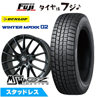 【新品】輸入車用 プジョー3008 2017- スタッドレスタイヤ ホイール4本セット 225/60R17 ダンロップ ウインターマックス 02 WM02 MSW by OZ Racing MSW 29(グロスブラック) 7.5J 17インチ(送料無料)|フジ スペシャルセレクション