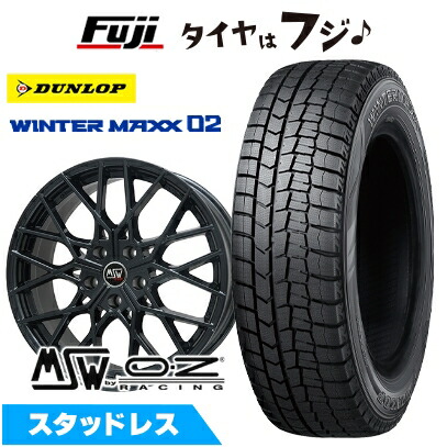 【新品】輸入車用 MINI（F60 JCW） スタッドレスタイヤ ホイール4本セット 225/50R18 ダンロップ ウインターマックス 02 WM02 MSW by OZ Racing MSW 74(グロスブラック) 8J 18インチ(送料無料)
