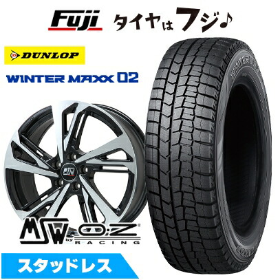 【新品】輸入車用 プジョー308 2014- スタッドレスタイヤ ホイール4本セット 205/55R16 ダンロップ ウインターマックス 02 WM02 MSW by OZ Racing MSW 60(グロスブラックフルポリッシュ) 6.5J 16インチ(送料無料)|フジ スペシャルセレクション