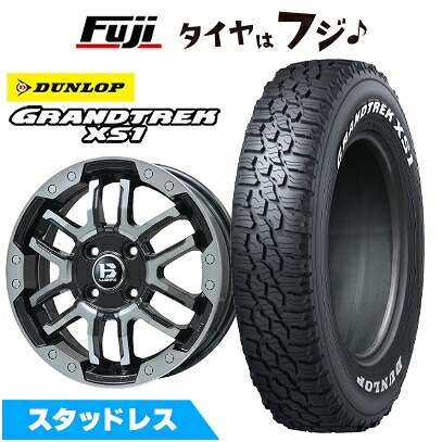 【新品国産車用5穴114.3】 スタッドレスタイヤ ホイール4本セット 215/70R16 ダンロップ グラントレック XS1 RWL ホワイトレター ビッグウエイ B-LUGNAS FRD(ブラックポリッシュ/ブラッククリア) 6.5J 16インチ(送料無料)｜フジ スペシャルセレクション