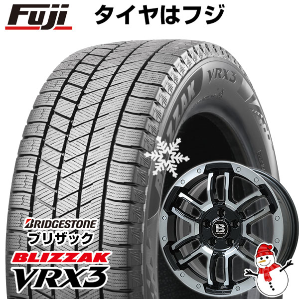 【新品 軽自動車】ソリオ スタッドレスタイヤ ホイール4本セット 165/70R14 ブリヂストン ブリザック VRX3 ビッグウエイ B-LUGNAS FRD(ブラックポリッシュ/ブラッククリア) 4.5J 14インチ(送料無料) ※コンパクトカー装着不可