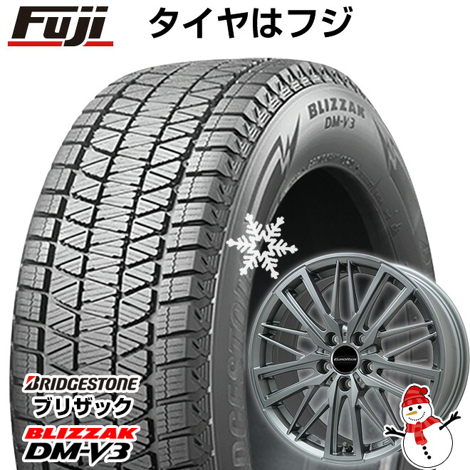 【新品】輸入車用 VW(ティグアン) スタッドレスタイヤ ホイール4本セット 235/55R18 ブリヂストン ブリザック DM-V3 ユーロアクシス ガヤW5(マットチタニウム) 7J 18インチ(送料無料)|フジ スペシャルセレクション