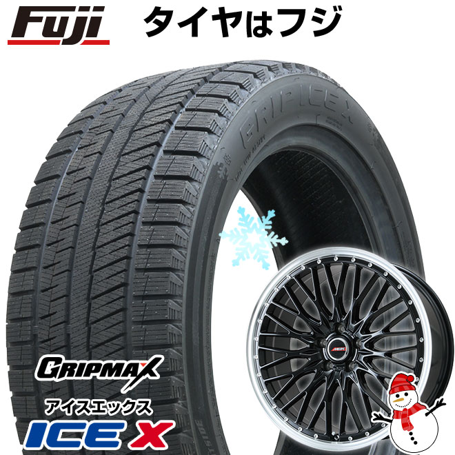 【新品】ヤリスクロス等 スタッドレスタイヤ ホイール4本セット 215/50R18 グリップマックス アイスX BSW ブラックサイドウォール(限定) プレミックス MER PROMESH グロスブラック/リムポリッシュ 7.5J 18インチ(送料無料)