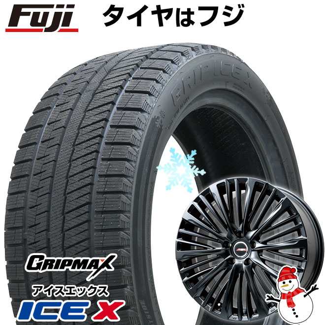 【新品】GRヤリス等 スタッドレスタイヤ ホイール4本セット 225/40R18 グリップマックス アイスX BSW ブラックサイドウォール(限定) プレミックス MER-X マットブラック 8J 18インチ(送料無料)