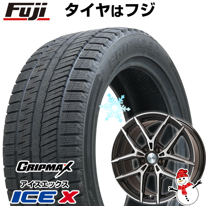 【新品】輸入車用 ベンツGLA（X156） スタッドレスタイヤ ホイール4本セット 235/50R18 グリップマックス アイスX BSW ブラックサイドウォール(限定) ビッグウエイ AFG VX(ブラックポリッシュ) 7J 18インチ(送料無料)