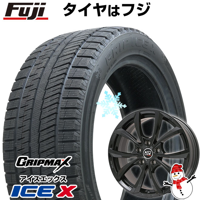 【新品】輸入車用 プジョー リフター スタッドレスタイヤ ホイール4本セット 215/60R17 グリップマックス アイスX BSW ブラックサイドウォール(限定) MSW by OZ Racing MSW 27(グロスブラック) 7.5J 17インチ(送料無料)