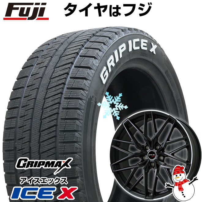 【新品】輸入車用 MINI（F60） スタッドレスタイヤ ホイール4本セット 225/50R18 グリップマックス アイスX RWL ホワイトレター(限定) ビッグウエイ EURO BAHN ニュルブルグMTX(マットブラック/リムポリッシュ) 8J 18インチ(送料無料)