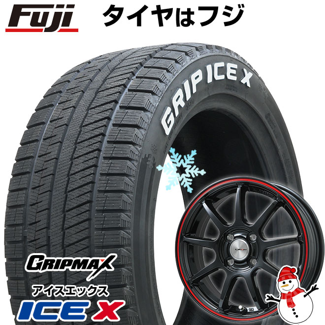【新品】オーラ スタッドレスタイヤ ホイール4本セット 205/55R16 グリップマックス アイスX RWL ホワイトレター(限定) レアマイスター LMスポーツ LM-QR グロスブラック/レッドライン 6J 16インチ(送料無料)｜フジ スペシャルセレクション