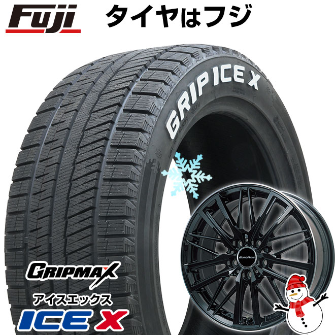 【新品】輸入車用 アウディQ2（GA） スタッドレスタイヤ ホイール4本セット 215/60R16 グリップマックス アイスX RWL ホワイトレター(限定) ユーロアクシス ガヤW5(グロスブラック/リムポリッシュ) 6.5J 16インチ(送料無料)