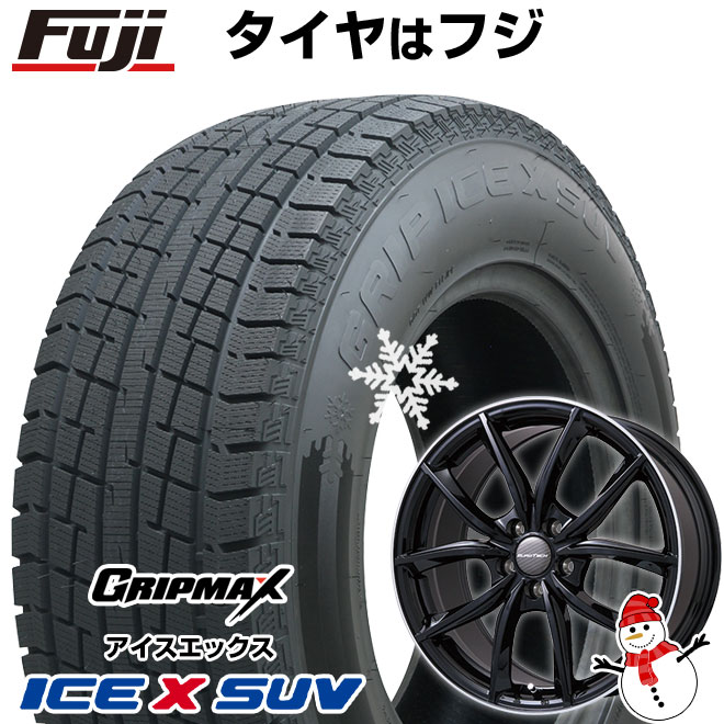 【新品】輸入車用 ボルボ（XC60） スタッドレスタイヤ ホイール4本セット 235/55R19 グリップマックス アイスX SUV BSW ブラックサイドウォール(限定) ユーロテック VP-LINE(グロスブラックリムポリッシュ) 8J 19インチ(送料無料)