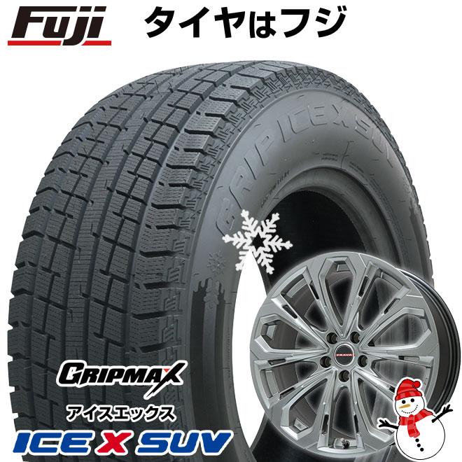 【新品】30系アルファード/ヴェルファイア等 スタッドレスタイヤ ホイール4本セット 215/65R16 グリップマックス アイスX SUV BSW ブラックサイドウォール(限定) ビッグウエイ レイシーン プラバ5X(クロームハイパーシルバー) 6.5J 16インチ(送料無料)
