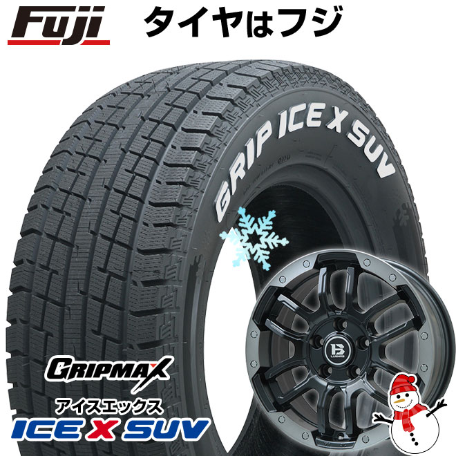 【新品】輸入車用 レネゲード スタッドレスタイヤ ホイール4本セット 215/65R16 グリップマックス アイスX SUV RWL ホワイトレター(限定) ビッグウエイ B-LUGNAS FRD(マットブラック/ブラッククリアリム) 6.5J 16インチ(送料無料)｜フジ スペシャルセレクション