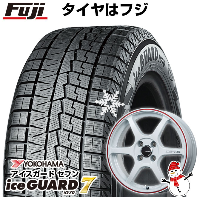 【新品】オーラ スタッドレスタイヤ ホイール4本セット 205/55R16 ヨコハマ アイスガード7 セブンIG70 レアマイスター CS-V6(ホワイト/レッドライン) 6J 16インチ(送料無料)｜フジ スペシャルセレクション