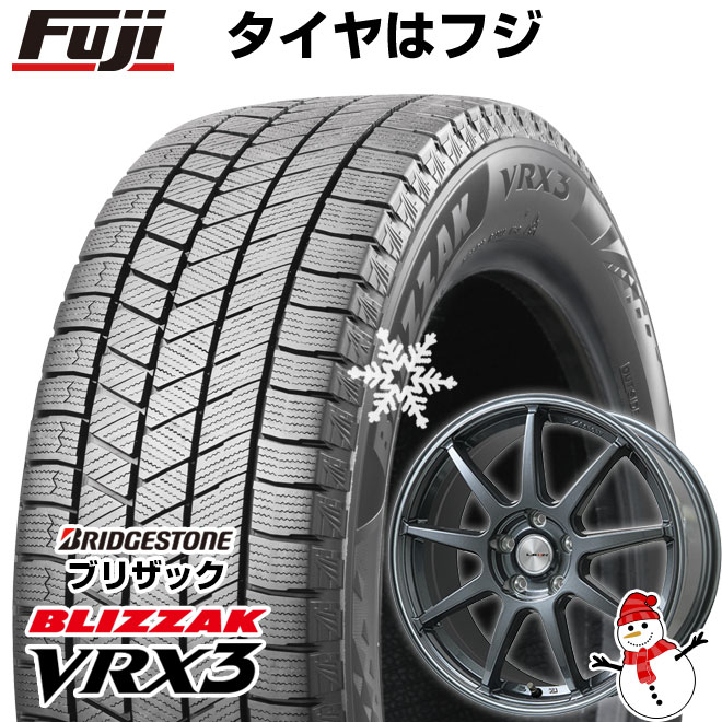 【新品国産車用5穴100】 スタッドレスタイヤ ホイール4本セット 225/45R18 ブリヂストン ブリザック VRX3 レアマイスター LMスポーツ LM-QR ガンメタ/ラインポリッシュ 7.5J 18インチ(送料無料)