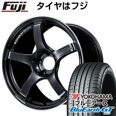 【新品国産車用5穴114.3】 夏タイヤ ホイール4本セット 215/45R18 ヨコハマ ブルーアース GT AE51 ヨコハマ アドバンレーシング TC-4 7.5J 18インチ(送料無料)｜フジ スペシャルセレクション