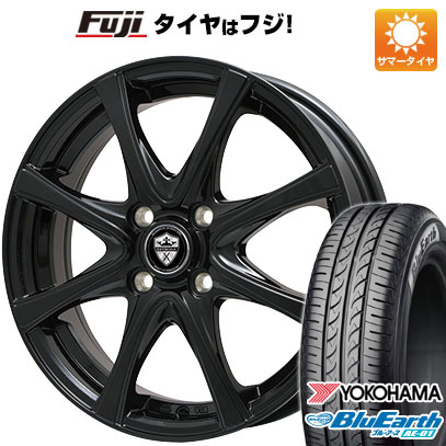 【新品 軽自動車】エブリイワゴン 夏タイヤ ホイール4本セット 155/70R13 ヨコハマ ブルーアース AE-01 エルベ エステローザ FSV グロスブラック 4J 13インチ(送料無料)