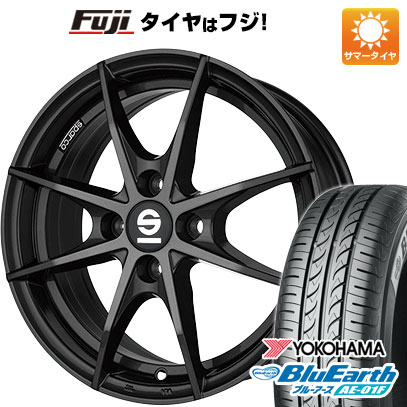 【新品国産車用4穴100】 夏タイヤ ホイール4本セット 185/60R15 ヨコハマ ブルーアース AE-01F OZ SPARCO トロフェオ 6J 15インチ(送料無料)