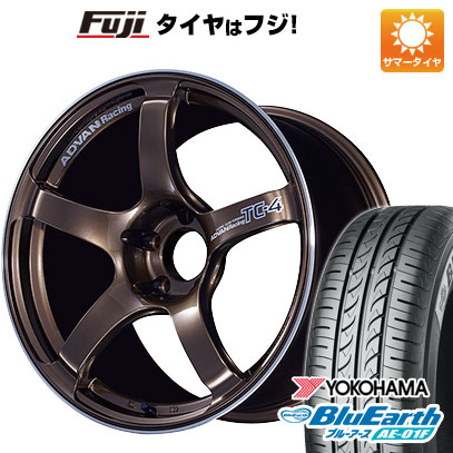 【新品国産車用4穴100】 夏タイヤ ホイール4本セット 185/65R15 ヨコハマ ブルーアース AE-01F ヨコハマ アドバンレーシング TC-4 6J 15インチ(送料無料)|フジコーポレーション