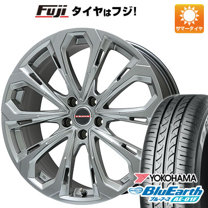 【新品】フリード 5穴/114 夏タイヤ ホイール4本セット 195/55R16 ヨコハマ ブルーアース AE-01F ビッグウエイ レイシーン プラバ5X(クロームハイパーシルバー) 6.5J 16インチ(送料無料)