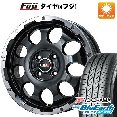 【新品 軽自動車】ソリオ ハスラー 夏タイヤ ホイール4本セット 165/70R14 ヨコハマ ブルーアース AE-01F レアマイスター LMG CS-9 ブラック/ブラッククリアリム 4.5J 14インチ(送料無料)