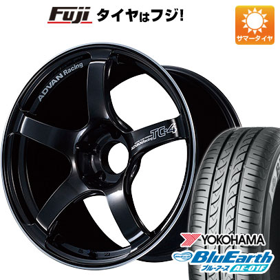 【新品国産車用4穴100】 夏タイヤ ホイール4本セット 185/60R15 ヨコハマ ブルーアース AE-01F ヨコハマ アドバンレーシング TC-4 6J 15インチ(送料無料)
