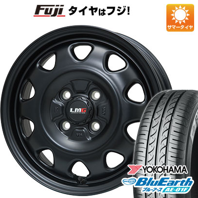 【新品国産車用4穴100】 夏タイヤ ホイール4本セット 175/65R14 ヨコハマ ブルーアース AE-01F レアマイスター LMG OFF-STYLE(マットブラック) 5J 14インチ(送料無料)