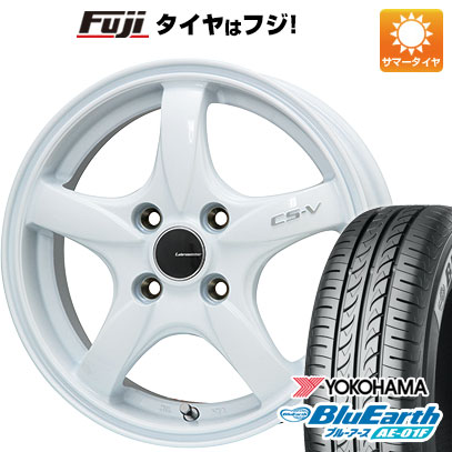 【新品国産車用4穴100】 夏タイヤ ホイール4本セット 195/55R16 ヨコハマ ブルーアース AE-01F レアマイスター CS-V(ホワイト) 6J 16インチ(送料無料)｜フジコーポレーション