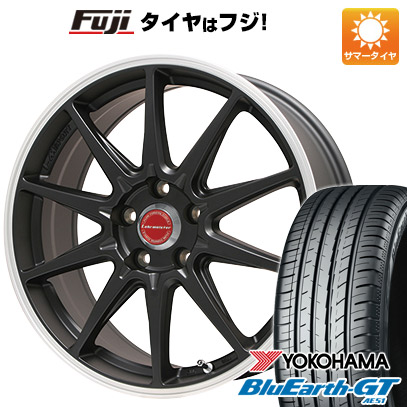 【新品国産車用5穴100】 夏タイヤ ホイール4本セット 225/40R18 ヨコハマ ブルーアース GT AE51 レアマイスター LMスポーツ RS10(マットブラックリムポリッシュ) 7.5J 18インチ(送料無料)
