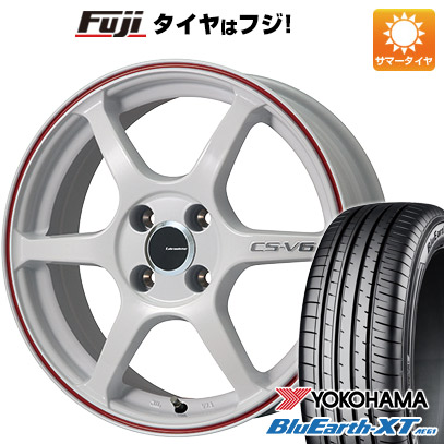 【新品国産車用5穴114.3】 夏タイヤ ホイール4本セット 215/60R17 ヨコハマ ブルーアース XT AE61 レアマイスター CS-V6(ホワイト/レッドライン) 7J 17インチ(送料無料)｜フジコーポレーション