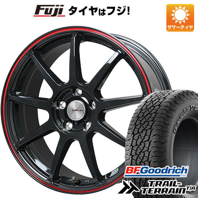 【新品国産車用5穴114.3】 夏タイヤ ホイール4本セット 225/55R18 BFグッドリッチ トレールテレーンT/A RBL レアマイスター LMスポーツ LM-QR グロスブラック/レッドライン 7.5J 18インチ(送料無料)