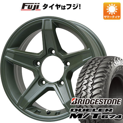 【新品】ジムニー 夏タイヤ ホイール4本セット 185/85R16 ブリヂストン デューラー M/T674 プレミックス エステラ(オリーブグリーン) 5.5J 16インチ(送料無料) 65,505円