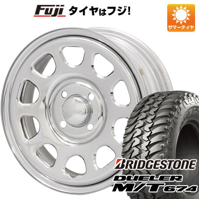 【新品】ジムニー 夏タイヤ ホイール4本セット 185/85R16 ブリヂストン デューラー M/T674 モリタ デイトナズ G2 クローム 5.5J 16インチ(送料無料)