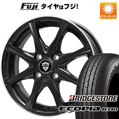 【新品】プロボックス/サクシード(160系) 夏タイヤ ホイール4本セット 155/80R14 88/86N ブリヂストン エコピア R710 エルベ エステローザ MZV ブラックリムポリッシュ 5J 14インチ(送料無料)｜フジコーポレーション