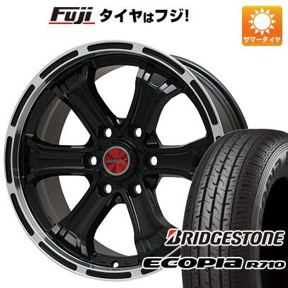 【新品】ハイエース200系 夏タイヤ ホイール4本セット 195/80R15 107/105N ブリヂストン エコピア R710 ビッグウエイ B-MUD K(グロスブラックリムポリッシュ) 6J 15インチ(送料無料)｜フジコーポレーション