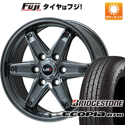 【新品】ハイエース200系 夏タイヤ ホイール4本セット 195/80R15 107/105N ブリヂストン エコピア R710 レアマイスター LMG エトナ(ディープグレー) 6J 15インチ(送料無料)