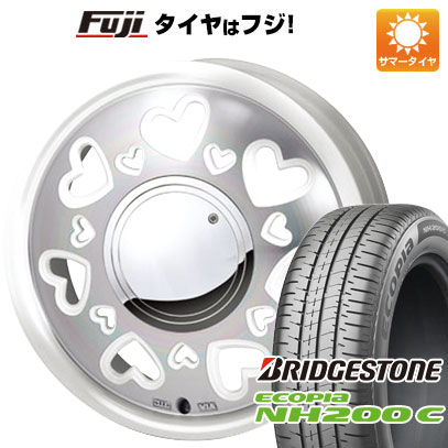 【新品 軽自動車】N-BOX タント スペーシア 夏タイヤ ホイール4本セット 165/55R15 ブリヂストン エコピア NH200 C モンツァ K.キューティ 15インチ(送料無料)｜フジコーポレーション
