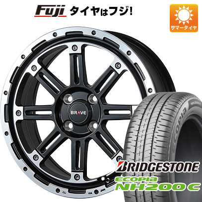 【新品 軽自動車】N-BOX タント スペーシア 夏タイヤ ホイール4本セット 165/55R15 ブリヂストン エコピア NH200 C ブレスト バーンズテック ブレイブストリーム 5J 15インチ(送料無料)