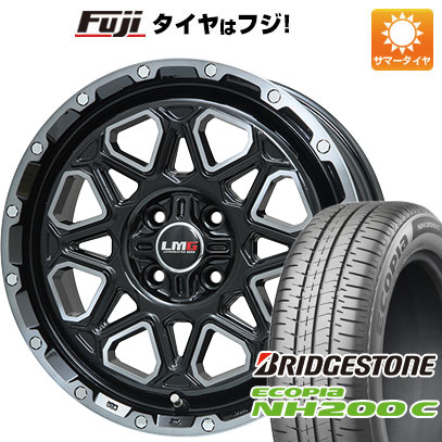 【新品 軽自動車】N-BOX タント スペーシア 夏タイヤ ホイール4本セット 165/55R15 ブリヂストン エコピア NH200 C レアマイスター LMG モンタグナ(ブラックポリッシュ/ブラッククリア) 4.5J 15インチ(送料無料)