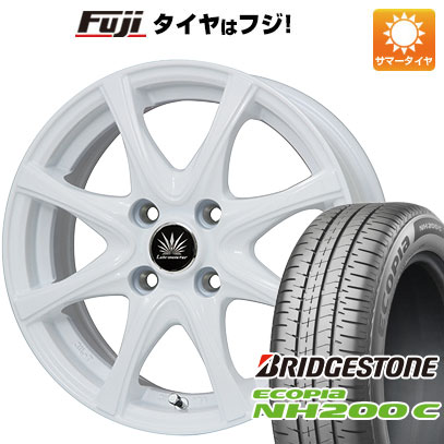 【新品 軽自動車】N-BOX タント スペーシア 夏タイヤ ホイール4本セット 165/55R15 ブリヂストン エコピア NH200 C プレミックス アマルフィV Jr(ホワイト) 4.5J 15インチ(送料無料)