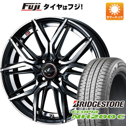 【新品 軽自動車】N-BOX タント スペーシア 夏タイヤ ホイール4本セット 165/55R15 ブリヂストン エコピア NH200 C WEDS ウェッズ レオニス LM 4.5J 15インチ(送料無料)