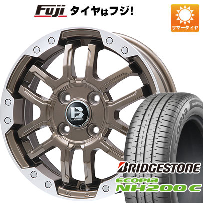 【新品 軽自動車】N-BOX タント スペーシア 夏タイヤ ホイール4本セット 165/55R15 ブリヂストン エコピア NH200 C ビッグウエイ B-LUGNAS FRD(ブロンズ/リムポリッシュ) 4.5J 15インチ(送料無料)