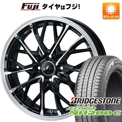【新品 軽自動車】N-BOX タント スペーシア 夏タイヤ ホイール4本セット 165/55R15 ブリヂストン エコピア NH200 C WEDS ウェッズ レオニス MV 4.5J 15インチ(送料無料)