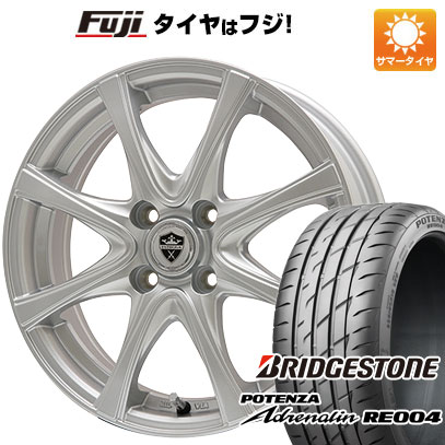 【新品 軽自動車】N-BOX タント スペーシア 夏タイヤ ホイール4本セット 165/55R15 ブリヂストン ポテンザ アドレナリン RE004 エルベ エステローザ FSV シルバー 4.5J 15インチ(送料無料)