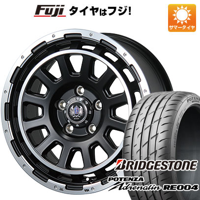 【新品 軽自動車】N-BOX タント スペーシア 夏タイヤ ホイール4本セット 165/55R15 ブリヂストン ポテンザ アドレナリン RE004 ブレスト バーンズテック DHストリーム 5J 15インチ(送料無料)